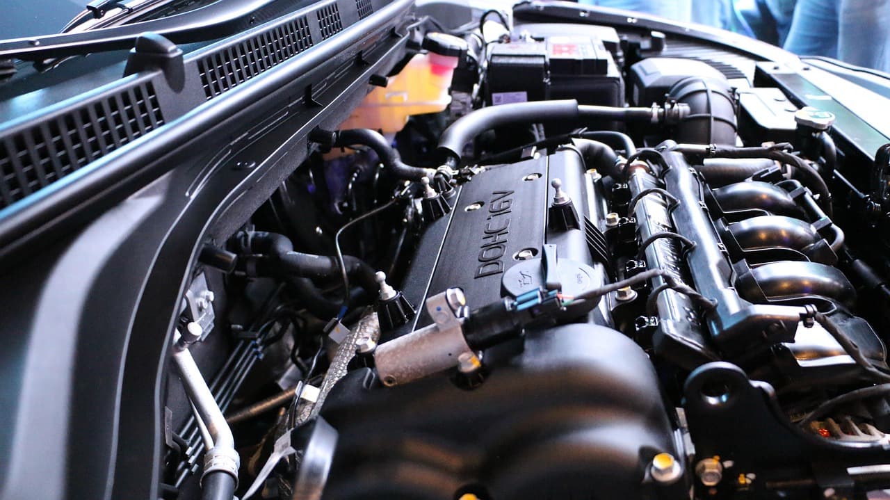 Engine bay of a modern car